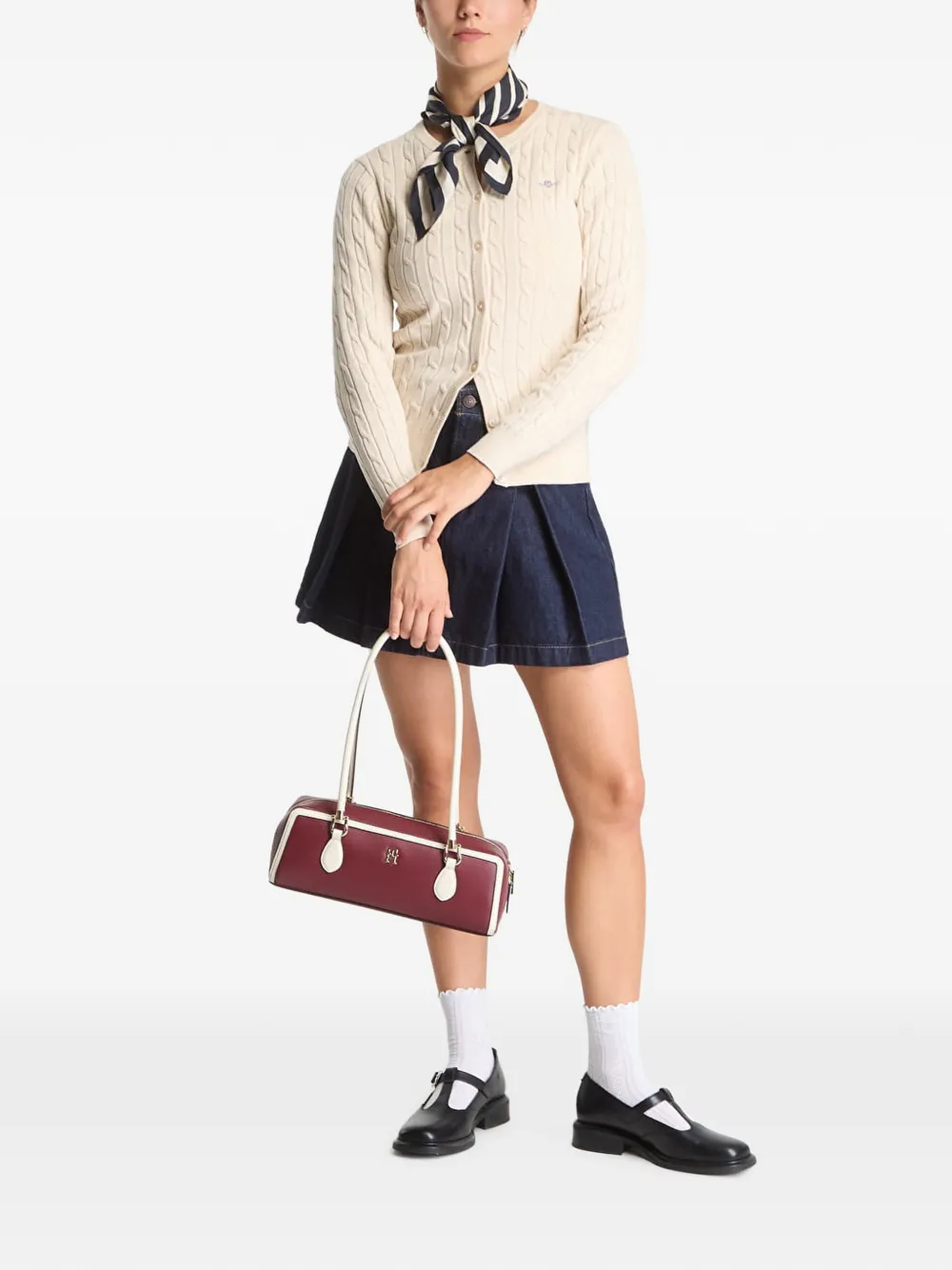 Gant Kabelgebreid vest Beige