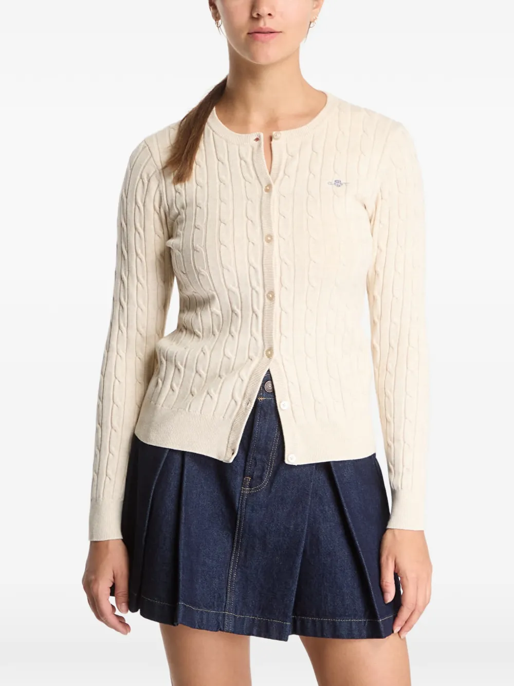Gant Cardigan in maglia a trecce - Toni neutri