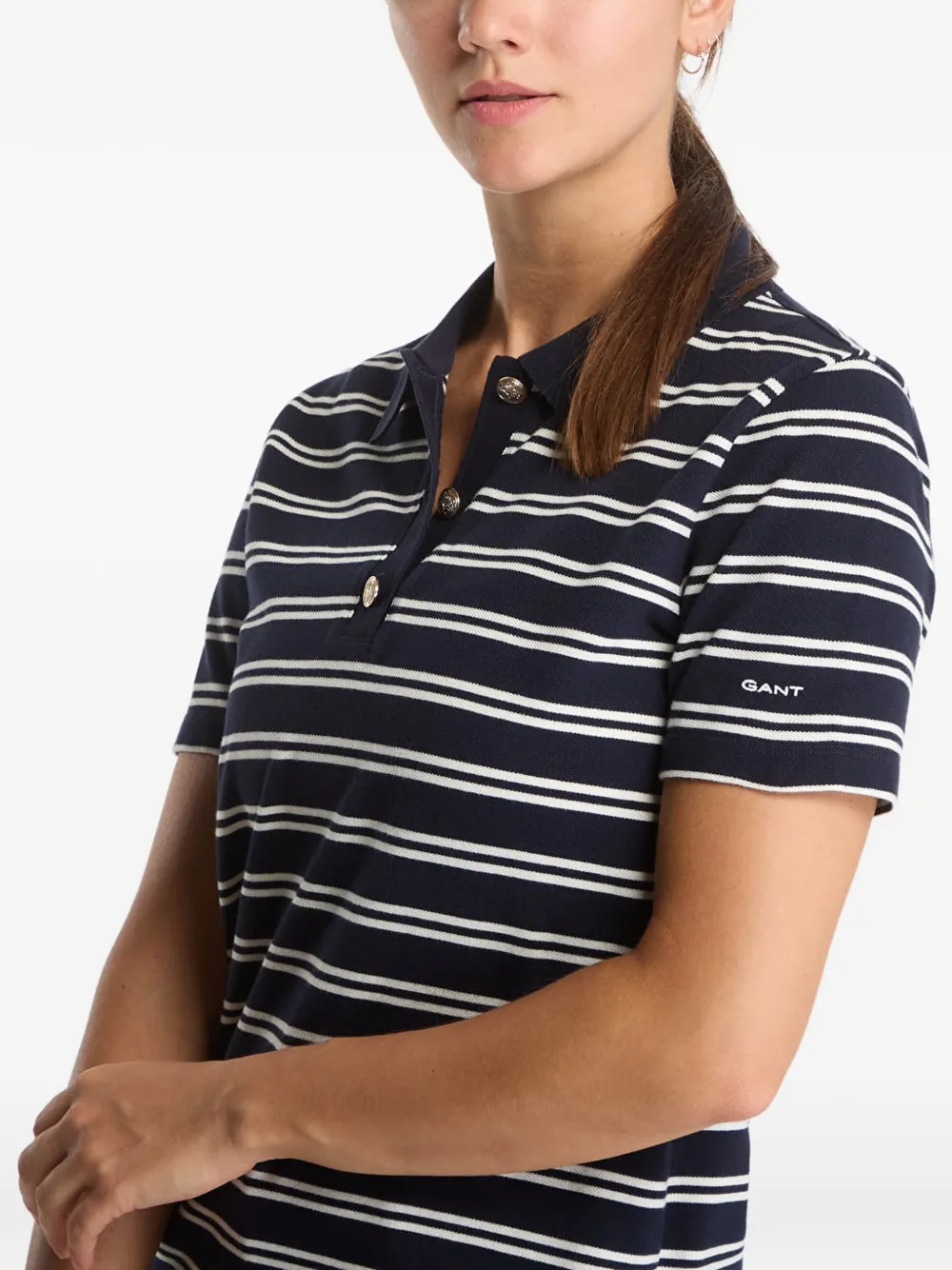 Gant horizontal-stripe polo shirt Blauw