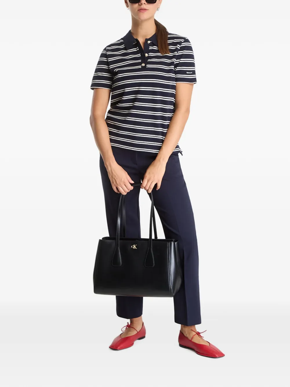 Gant horizontal-stripe polo shirt Blauw