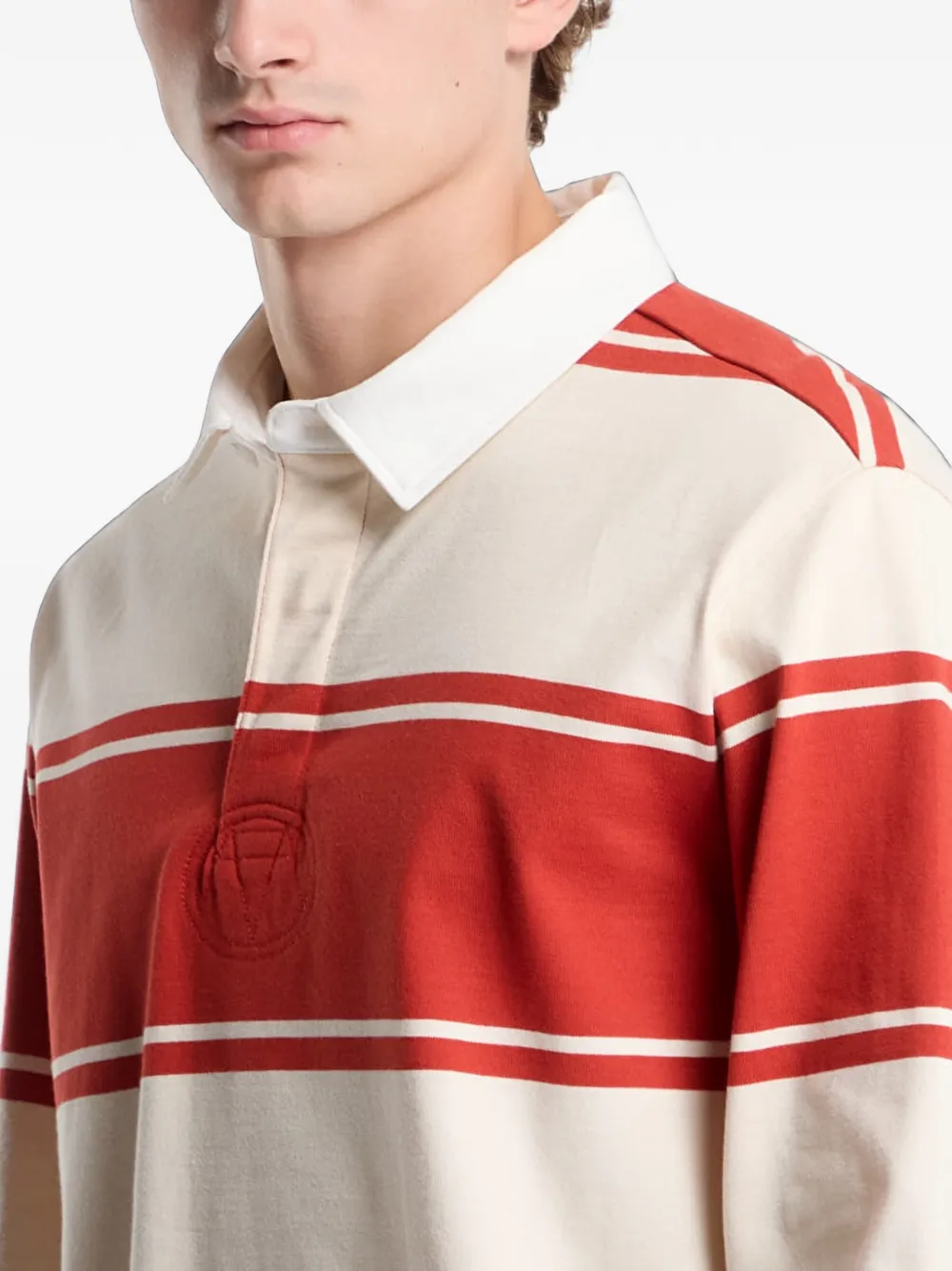 Gant Rugger gestreept poloshirt met lange mouwen Beige