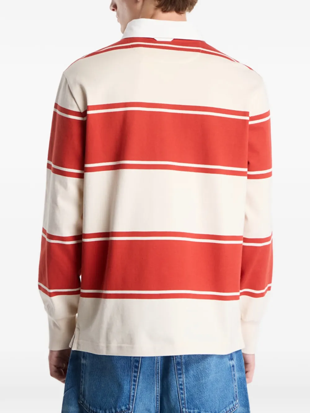 Gant Rugger gestreept poloshirt met lange mouwen Beige