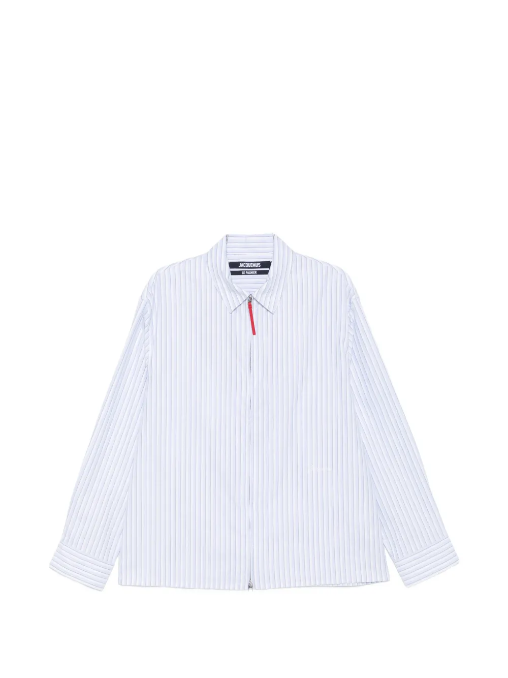 Jacquemus striped zip-up shirt - Weiß