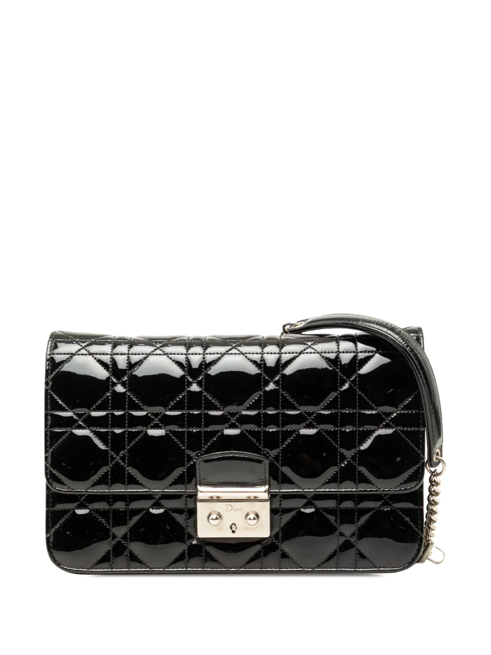 Christian Dior Pre-Owned 2015 mini Cannage Miss Dior Promenade Umhängetasche aus Lackleder - Schwarz