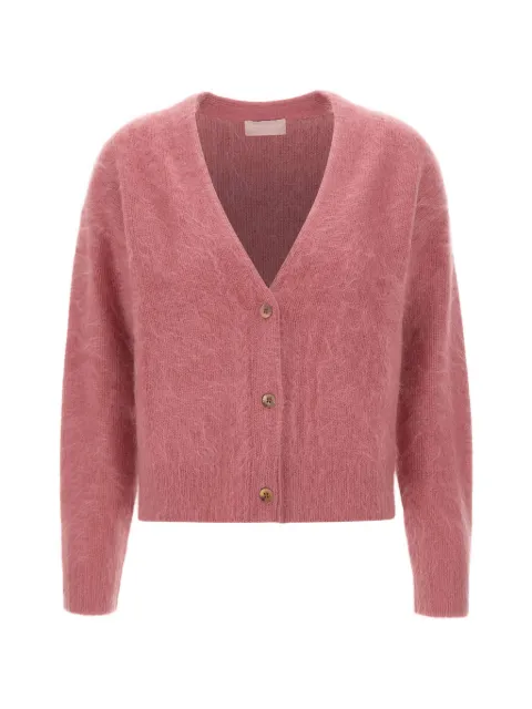Hemisphere brushed V-neck cardigan