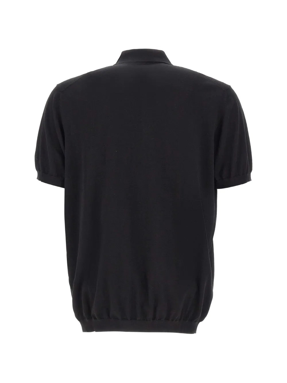 Kangra Poloshirt met geribbelde afwerking Zwart