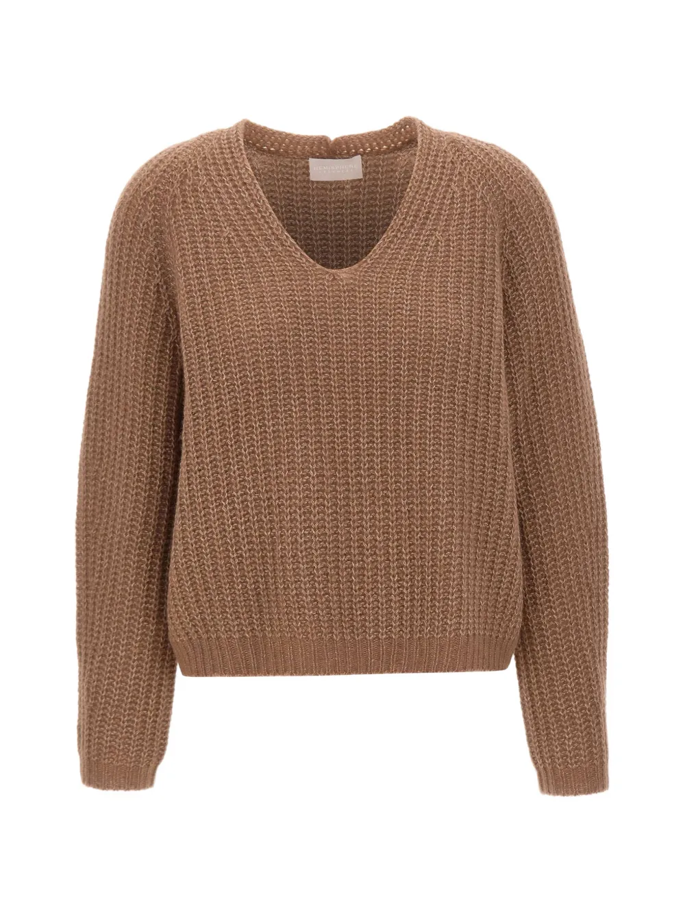 Hemisphere V-neck cable-knit sweater - Marrone