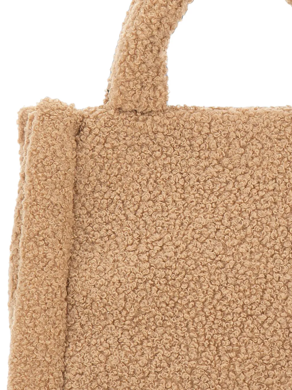 Colmar teddy-effect logo-patch tote bag Beige