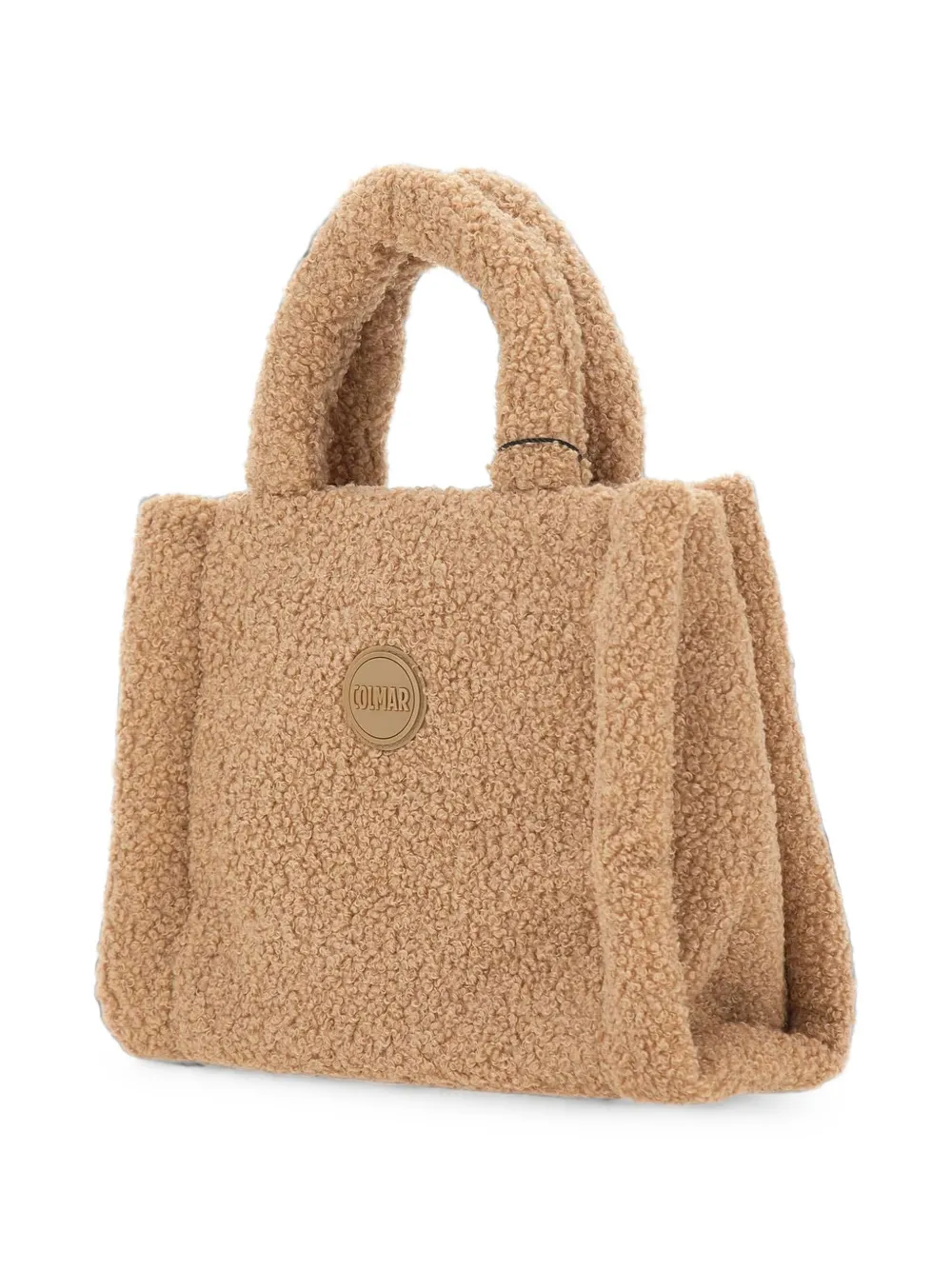 Colmar teddy-effect logo-patch tote bag Beige