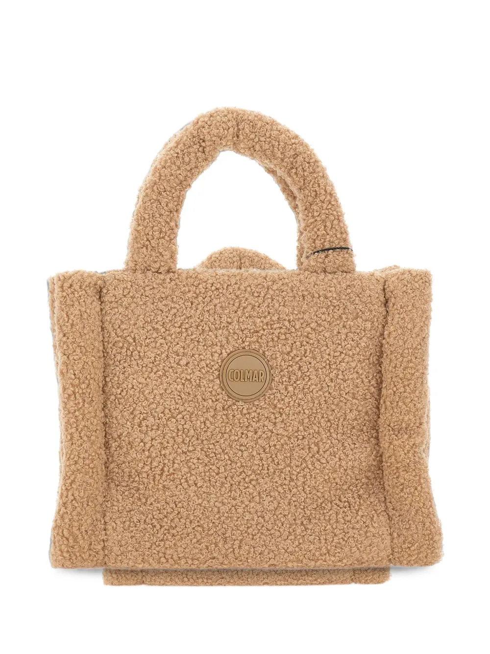 Colmar teddy-effect logo-patch tote bag Beige