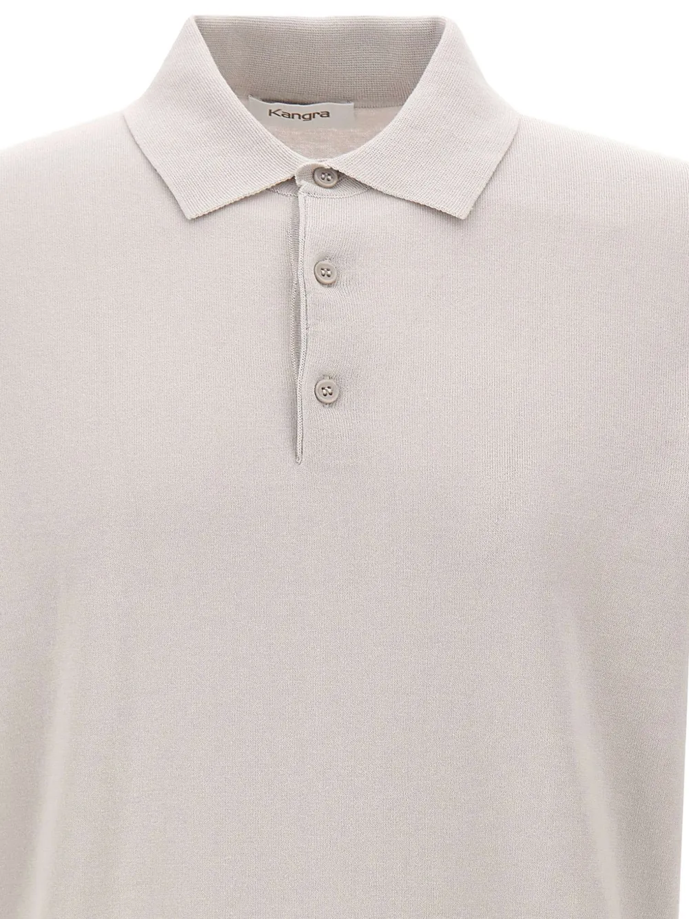 Kangra Poloshirt met geribbelde afwerking Beige