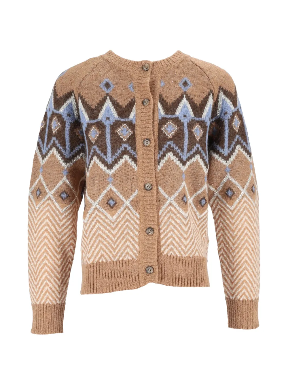 Ermanno Scervino geometric-pattern cardigan - Braun