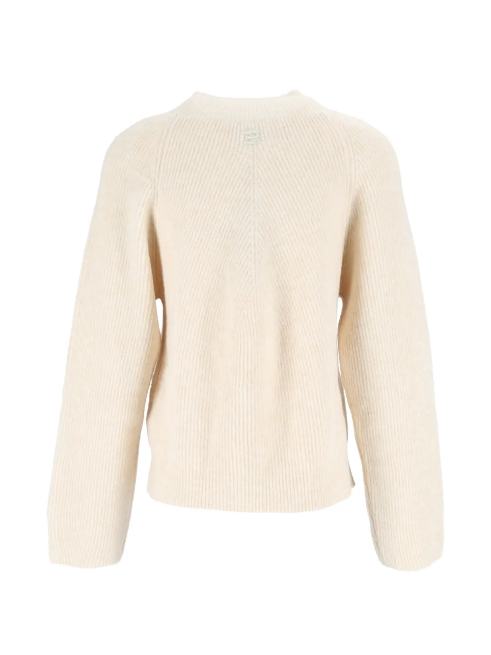 Ermanno Scervino floral-embroidered ribbed-knit sweater Beige