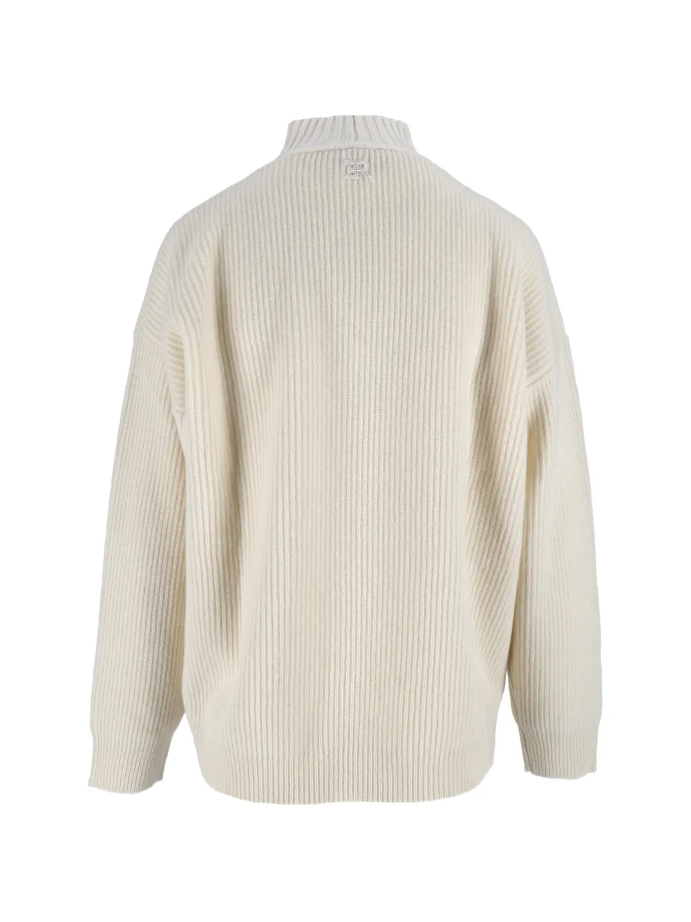 Ermanno Scervino Ribgebreide trui met kanten afwerking Wit