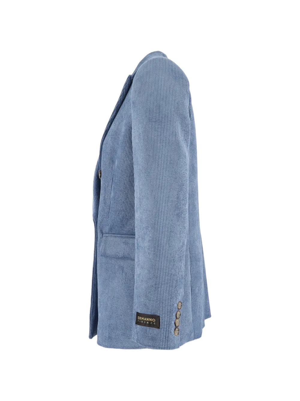 Ermanno Scervino Ribfluwelen jack met dubbele rij knopen Blauw
