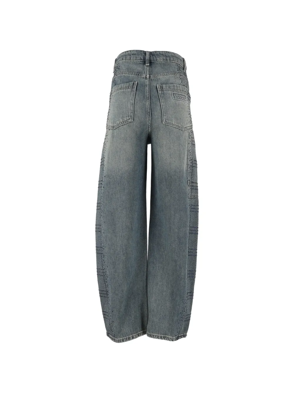 Ermanno Scervino Jeans verfraaid met stras en wijde pijpen Blauw