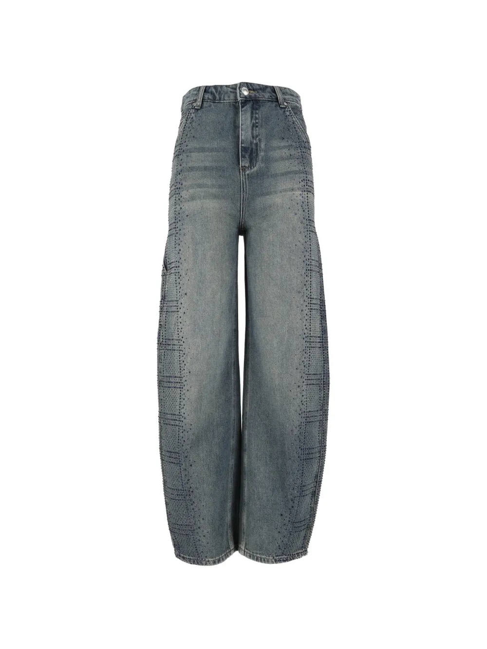 Ermanno Scervino rhinestone-embellished wide-leg jeans - Blu