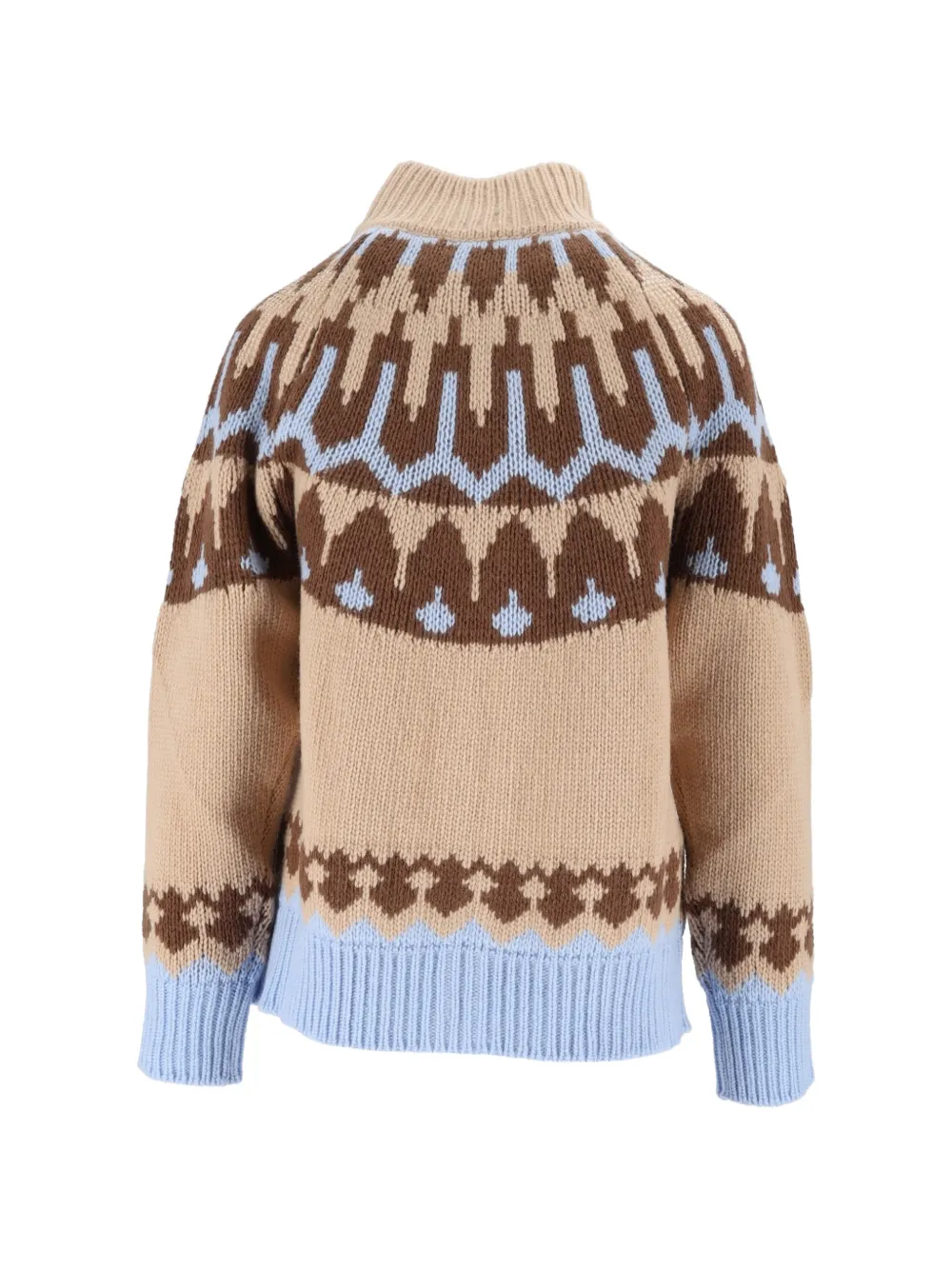 Ermanno Scervino Fair Isle vest met rits Beige