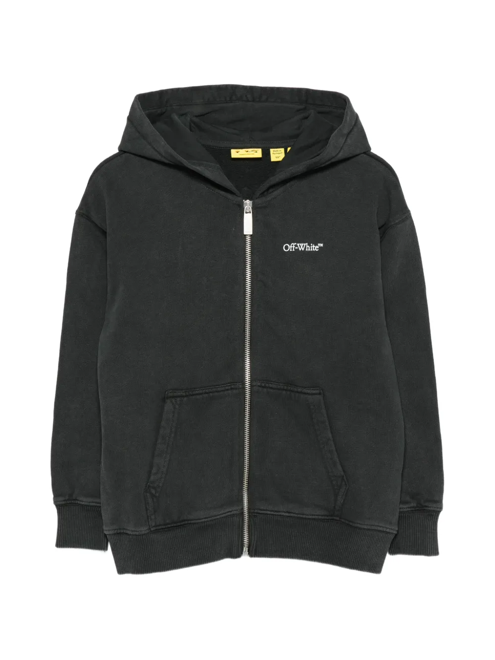 Off-White Kids Arrow Monogram zip-up hoodie Zwart