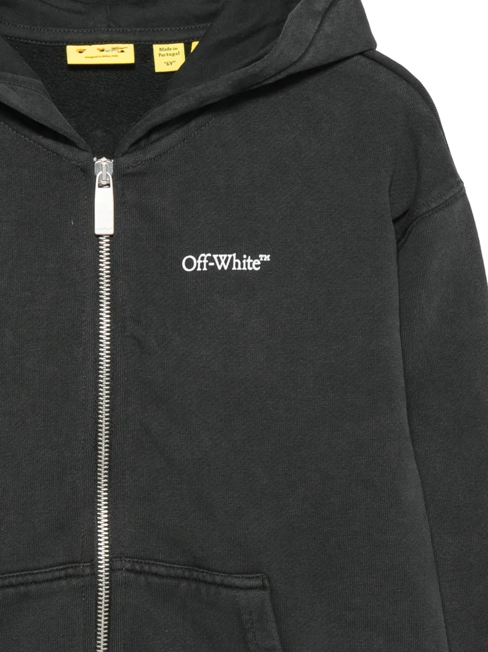 Off-White Kids Arrow Monogram zip-up hoodie Zwart