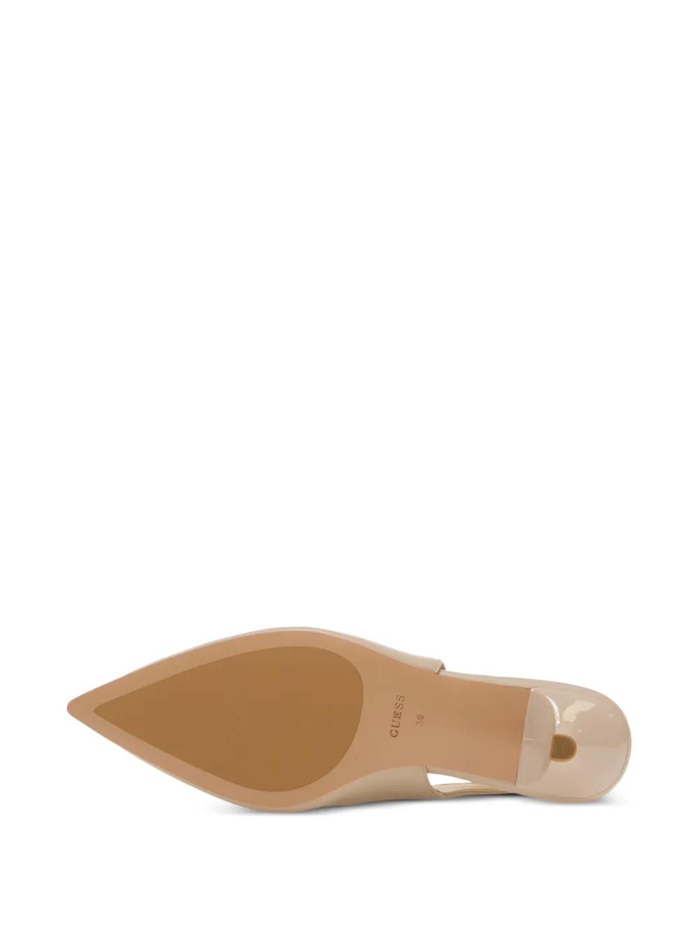 GUESS USA logo-plaque slingback heeled pumps Beige
