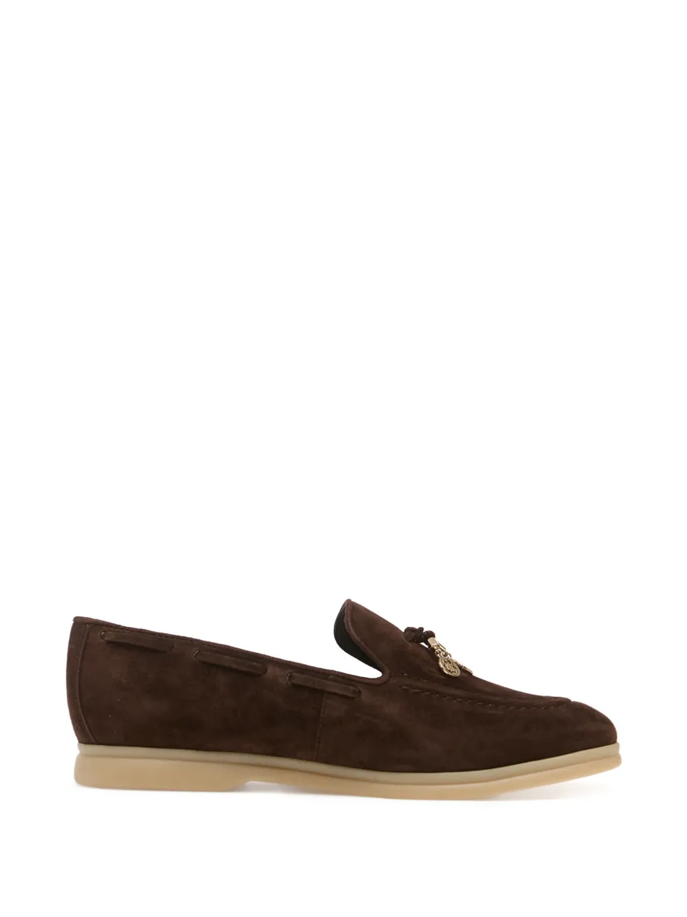 GUESS USA Aryanai logo-charm suede loafers - Marrone