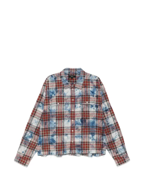 Purple Brand bleached-effect check-pattern shirt
