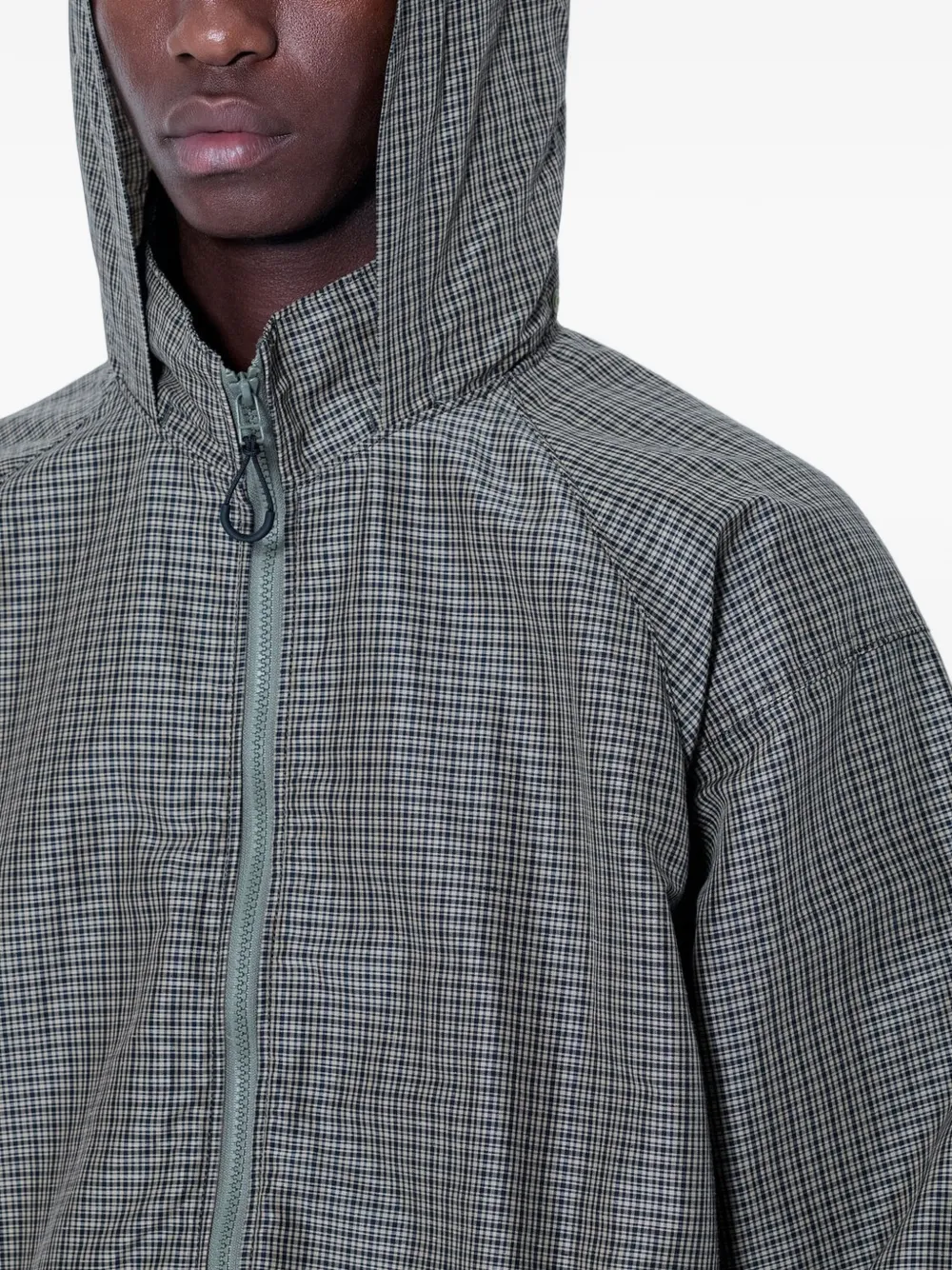 Comme des Garçons Homme Geruit jack met capuchon Groen