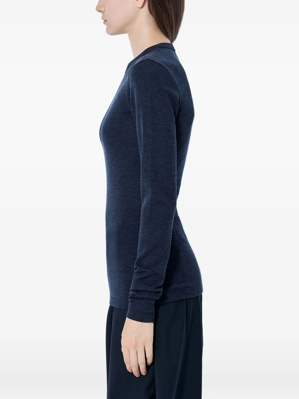 Róhe Crew-neck Long-sleeve Top in Grey, view 2