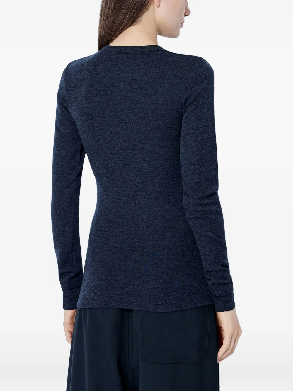 Róhe Crew-neck Long-sleeve Top in Grey, view 3