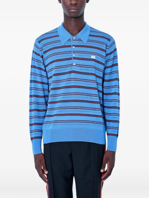 Wales Bonner striped long-sleeve polo shirt