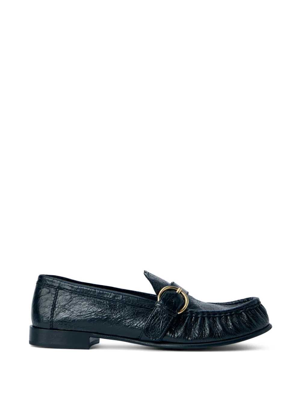 Miu Miu buckle-detail textured-leather loafers - Nero