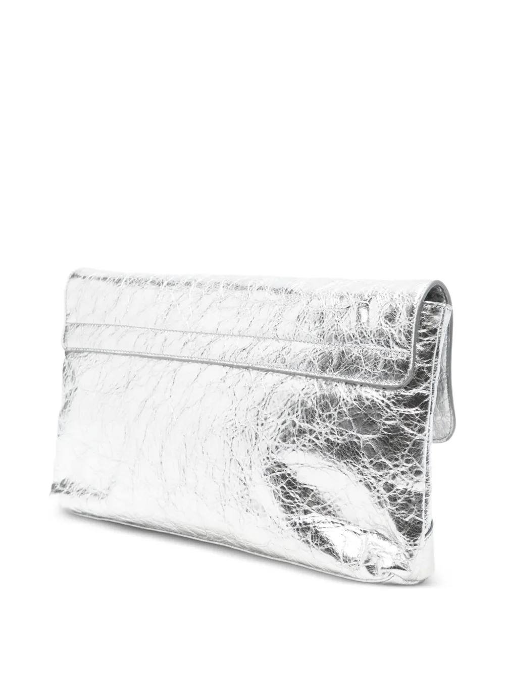 Balenciaga Le Cagole metallic clutch Zilver