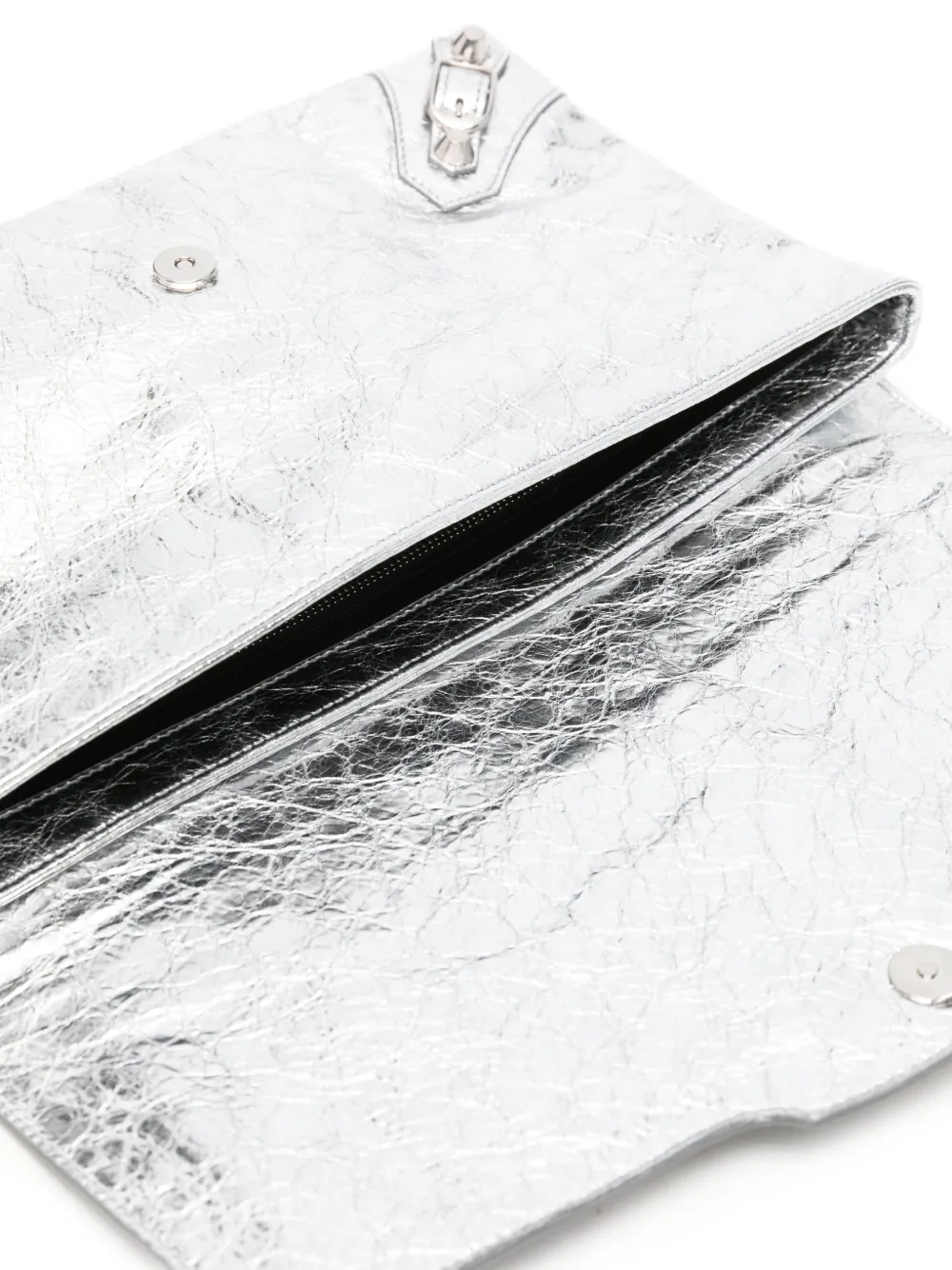 Balenciaga Le Cagole metallic clutch Zilver
