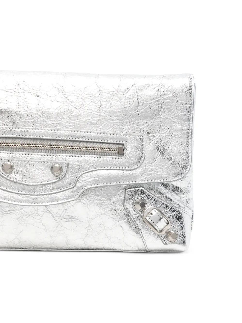 Balenciaga Le Cagole metallic clutch Zilver