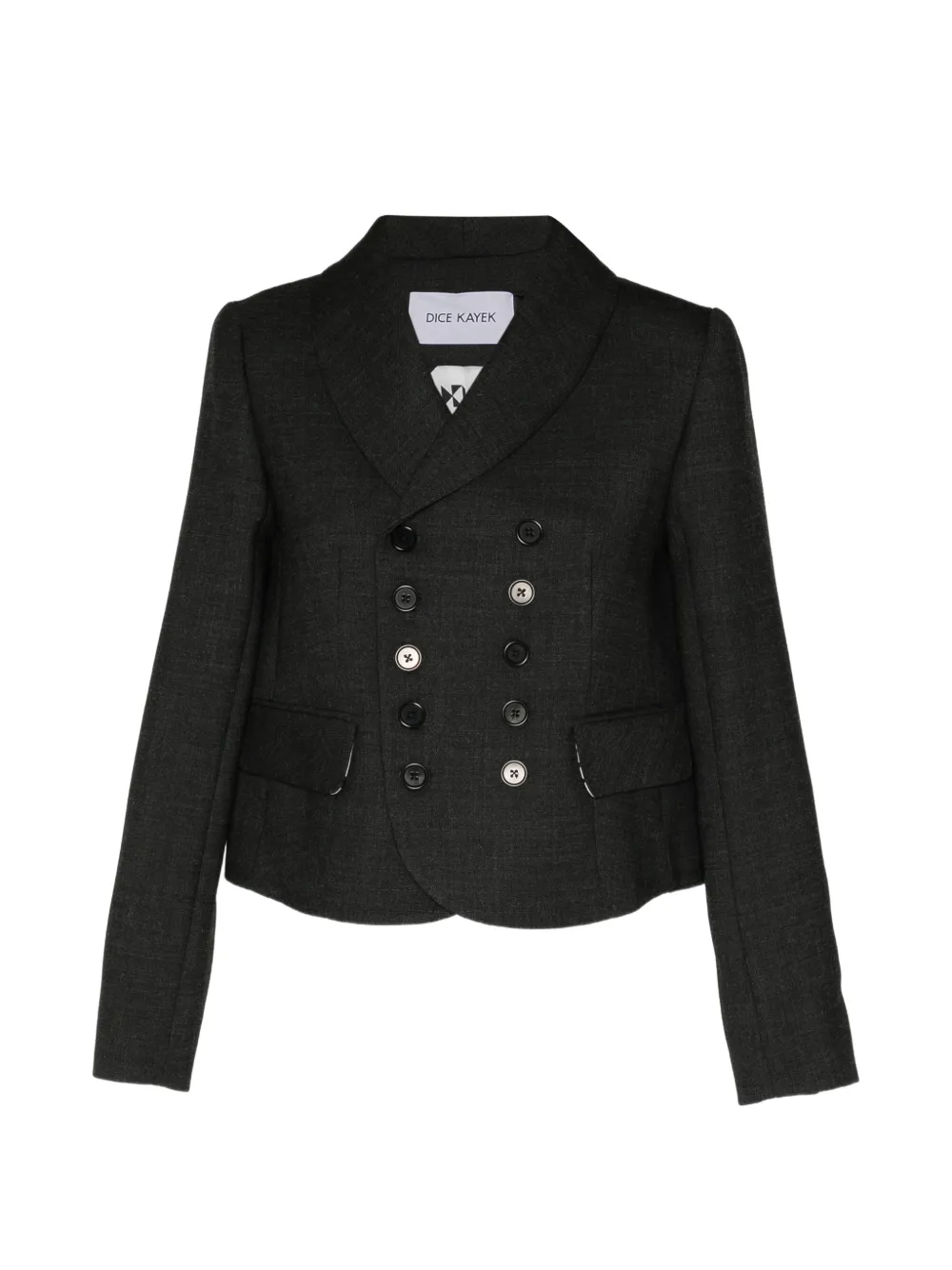 Dice Kayek veste crop à poignets boutonnés - Gris Dice Kayek veste crop à poignets boutonnés - Gris