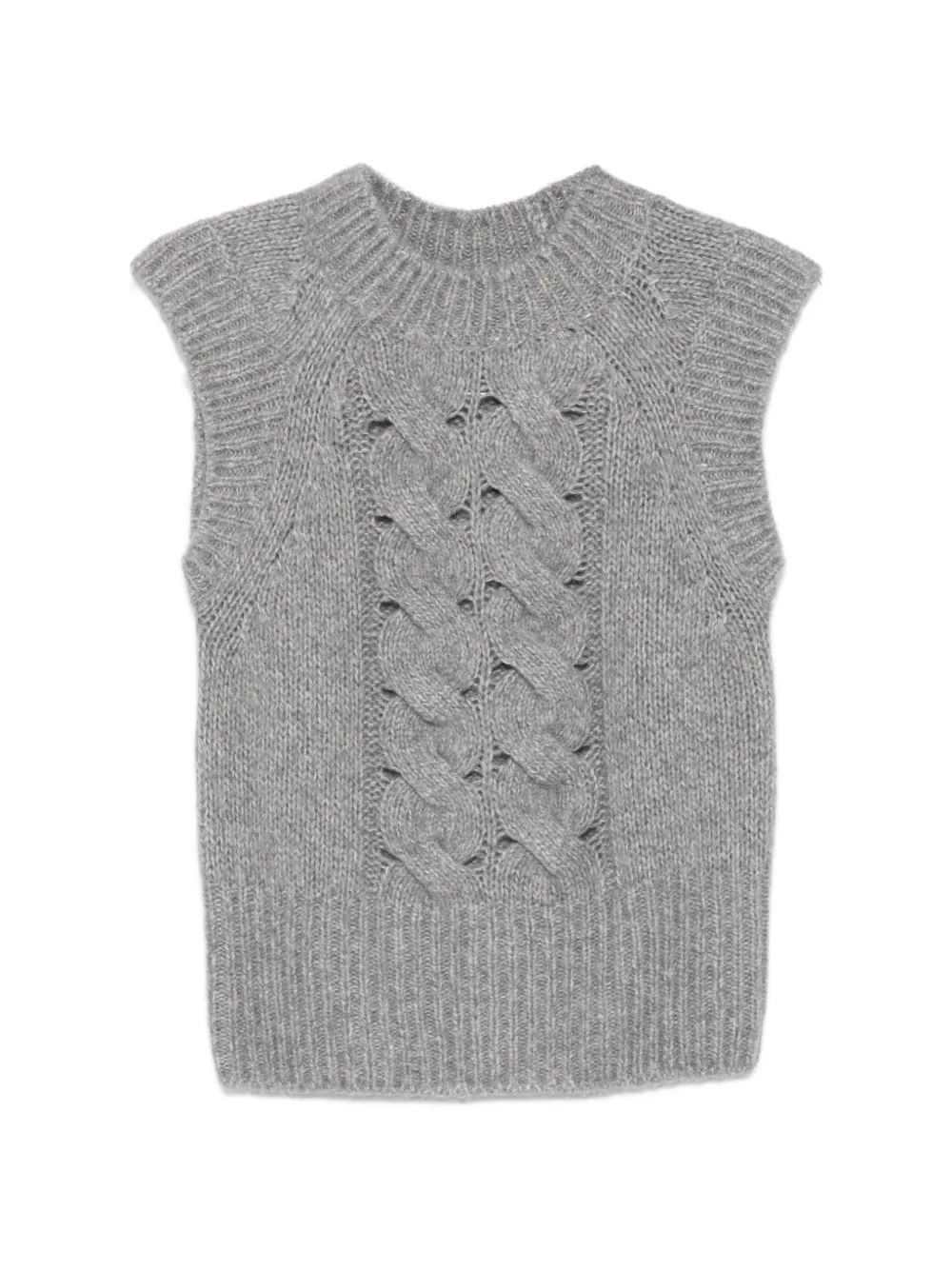 Lorena Antoniazzi cable-knit sleeveless vest Grijs