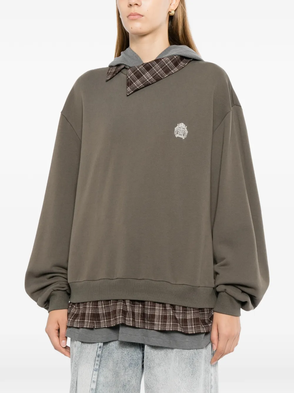 BONBOM Gelaagde hoodie met shirt en sweater Groen