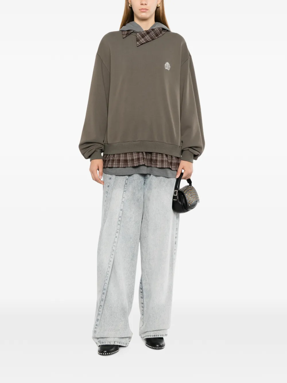 BONBOM Gelaagde hoodie met shirt en sweater Groen