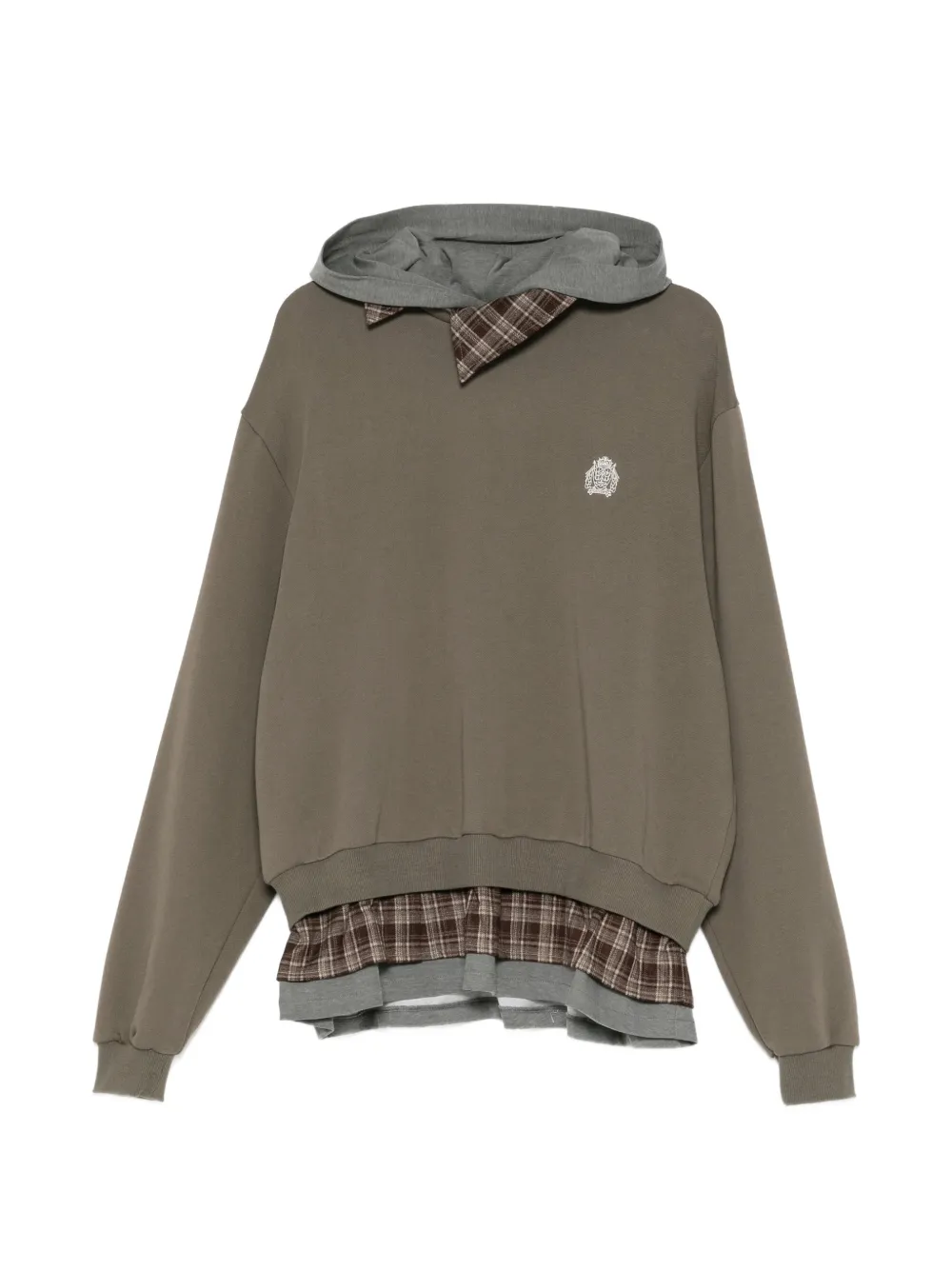 BONBOM shirt & sweat shirt layered hoodie