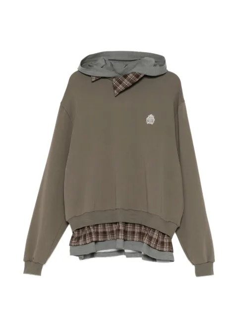 BONBOM shirt & sweat shirt layered hoodie