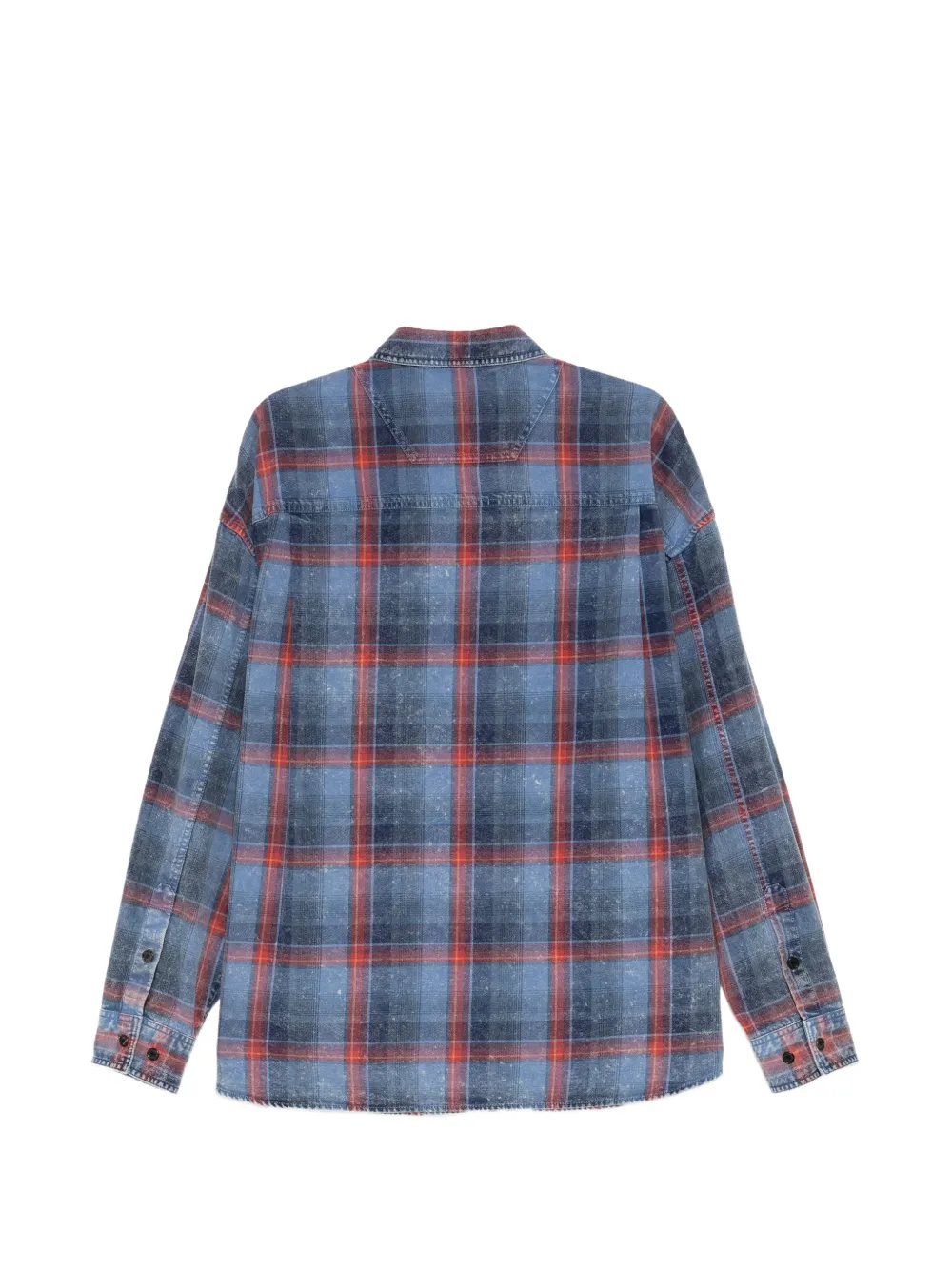 Juun.J Geruit overhemd met gebleekt effect Blauw