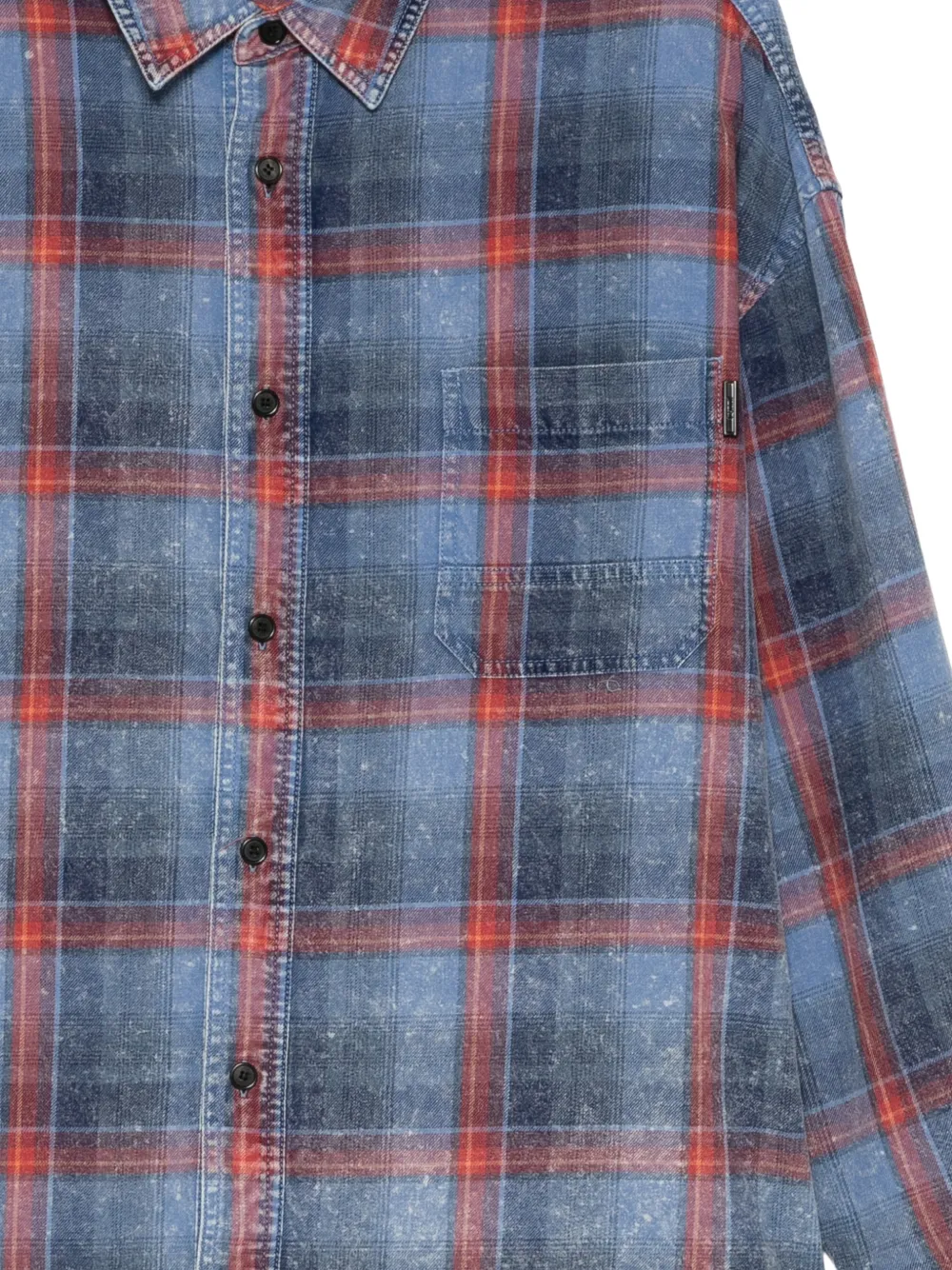 Juun.J Geruit overhemd met gebleekt effect Blauw