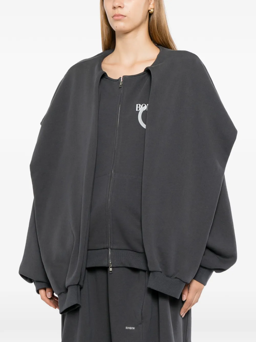 BONBOM Hoodie met rits en mouwen Grijs