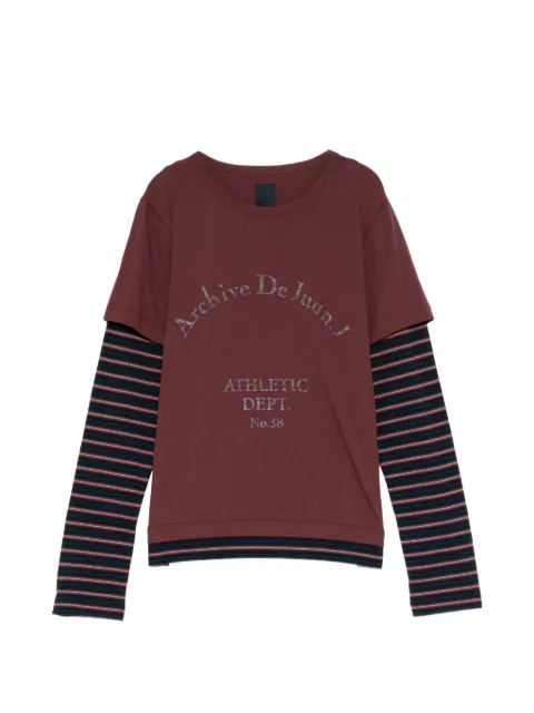 Juun.J layered-effect slogan-print T-shirt