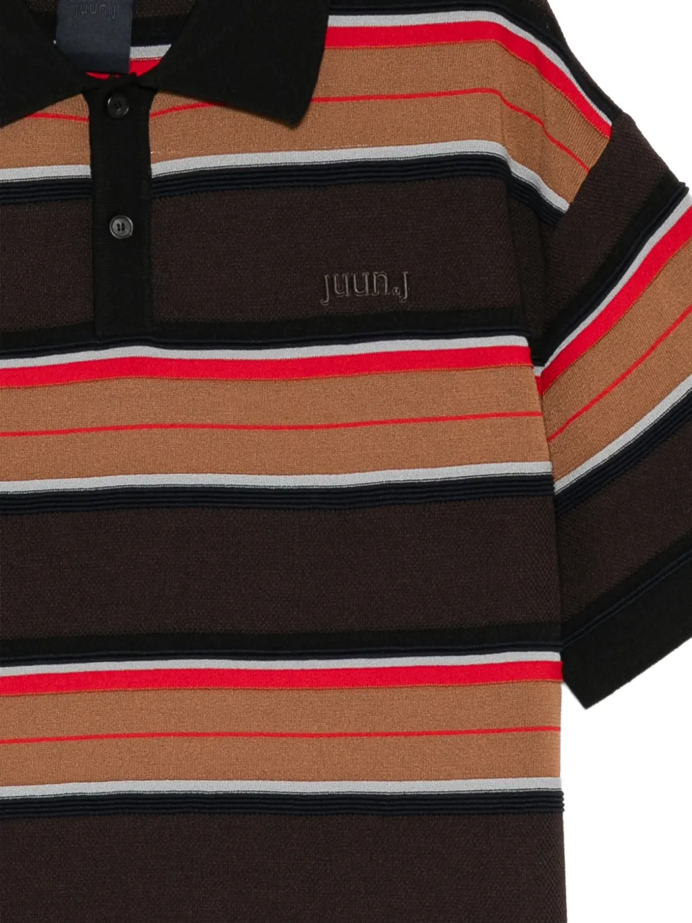 Juun.J Gestreept poloshirt Bruin