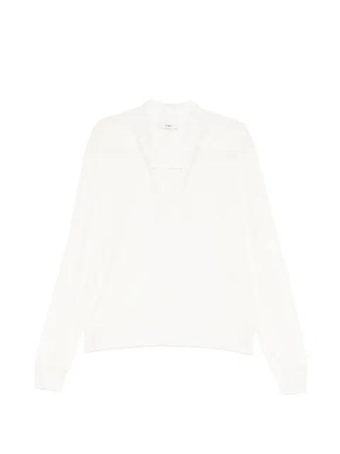 BONBOM lace-trim V-neck T-shirt