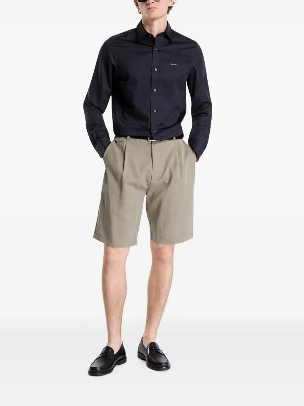 Gant Overhemd met geborduurd logo Zwart