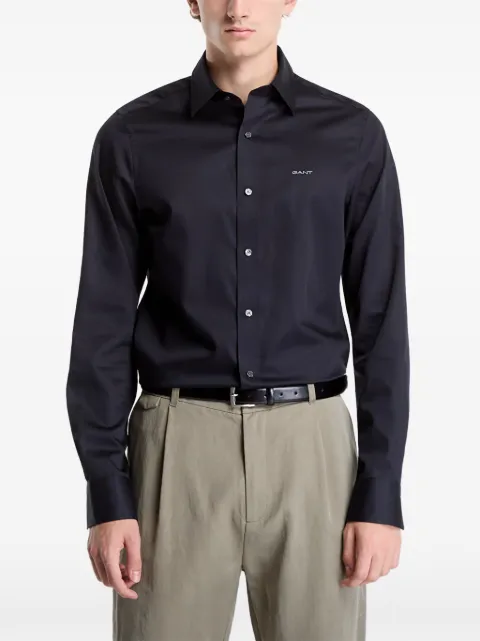 Gant logo-embroidered long-sleeve shirt