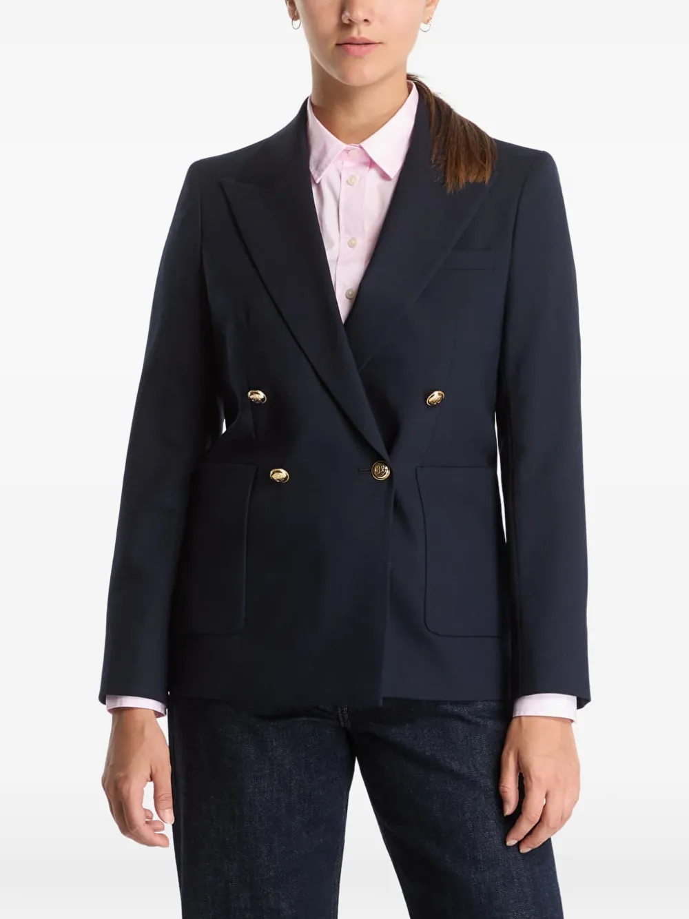 Gant double-breasted peak-lapel blazer - Blau